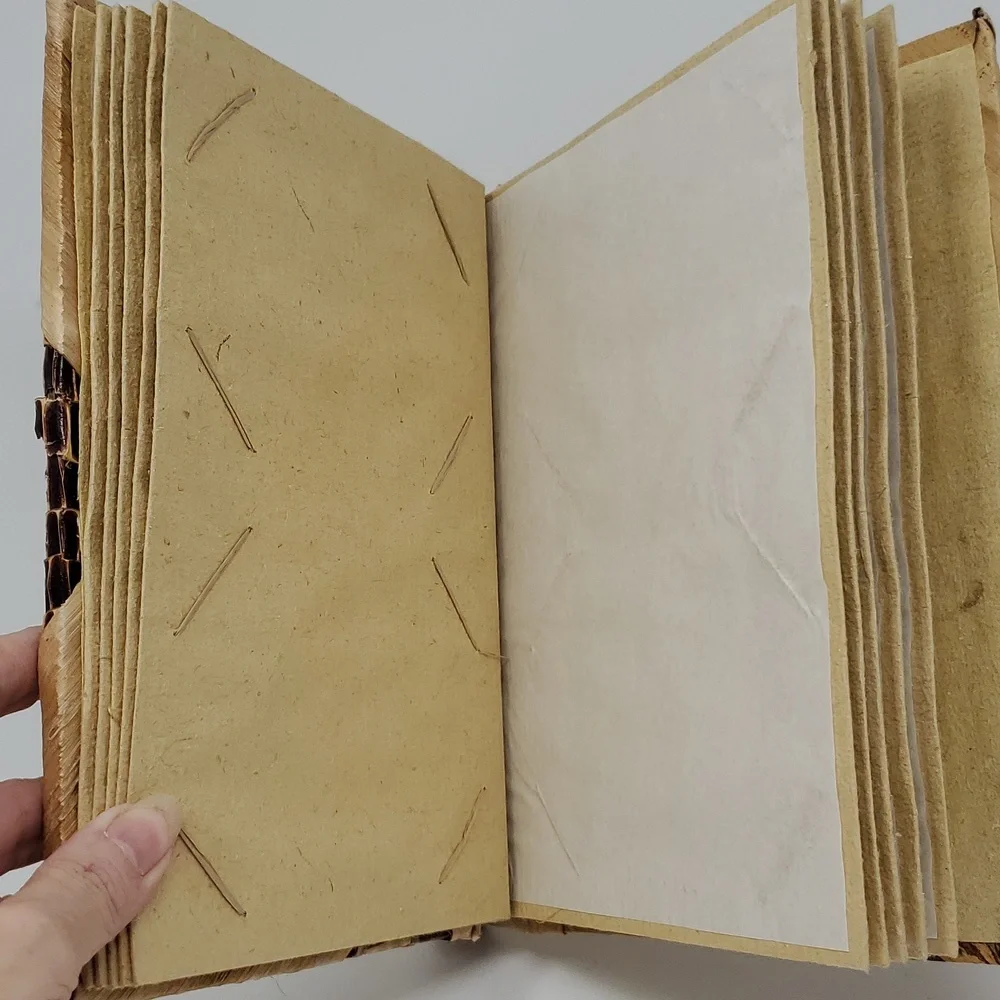 Photo Album Scrapbook Wood and Natural Leaves